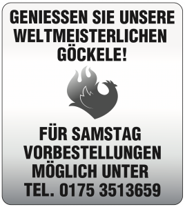 Samstag Göckele vorbestellen